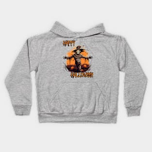 Spooky Scarecrow Happy Halloween Kids Hoodie